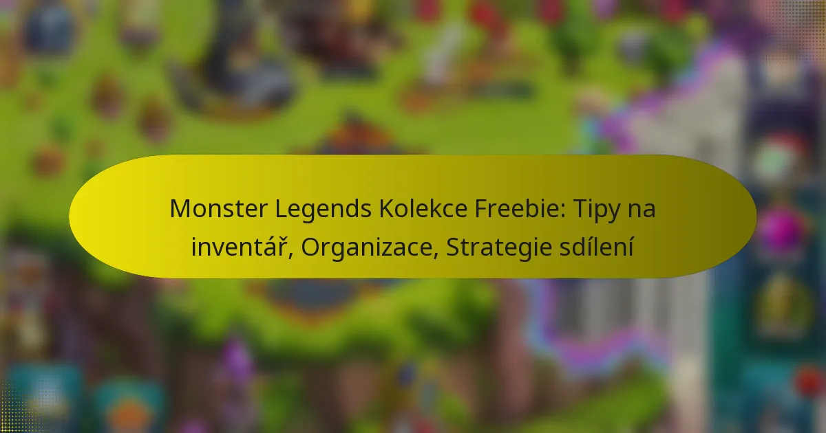 Monster Legends Kolekce Freebie: Tipy na inventář, Organizace, Strategie sdílení