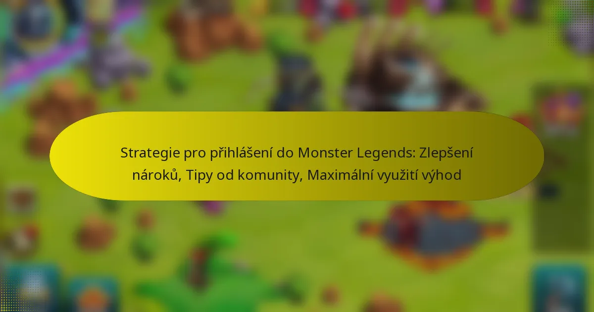 Strategie pro přihlášení do Monster Legends: Zlepšení nároků, Tipy od komunity, Maximální využití výhod