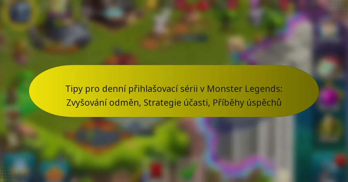 Tipy pro denní přihlašovací sérii v Monster Legends: Zvyšování odměn, Strategie účasti, Příběhy úspěchů
