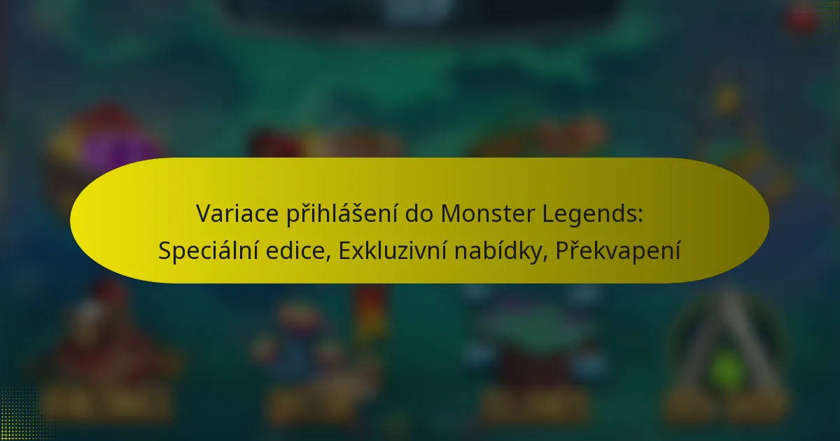 Variace přihlášení do Monster Legends: Speciální edice, Exkluzivní nabídky, Překvapení