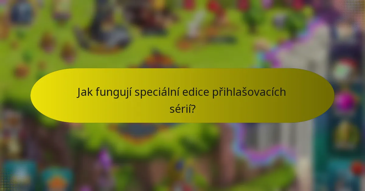 Jak fungují speciální edice přihlašovacích sérií?