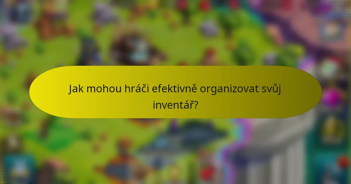 Jak mohou hráči efektivně organizovat svůj inventář?